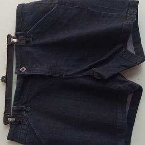 Dark wash denim shorts